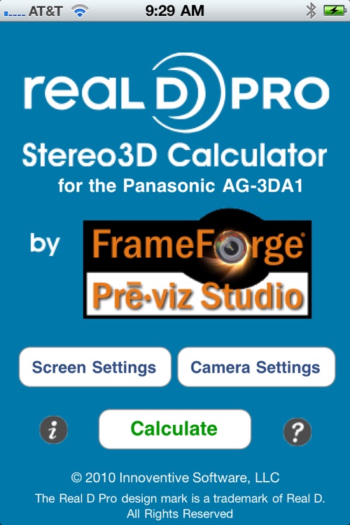 RealD Pro AG-3DA1  Stereo3D Calculator for Panasonic Fixed IA Camera
