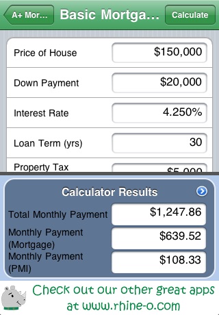 A+ Mortgage Calculator Lite screenshot 2