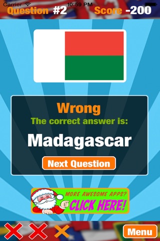 A Santa Saga Style Countries Flags Trivia Quiz Challenge (Christmas Edition) - Free screenshot 4