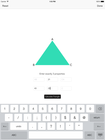 Screenshot #5 pour Triangle Solver for iOS 7