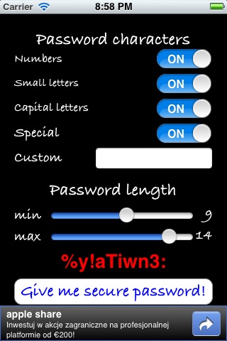 Secure Passwords Generator screenshot 2