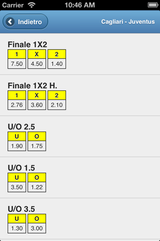 Calcio Scommesse screenshot 2