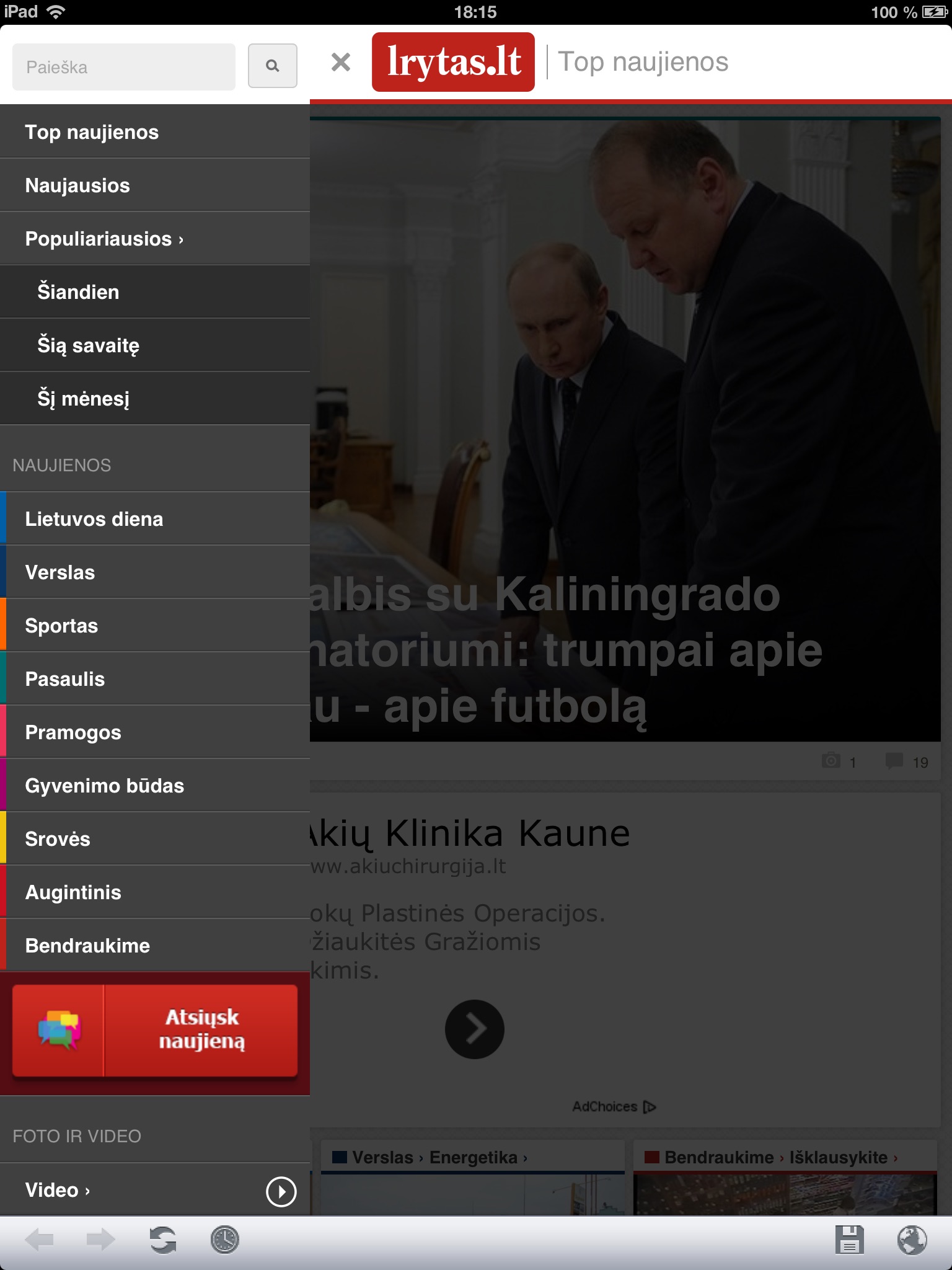 Lietuvos Rytas for iPad screenshot 4