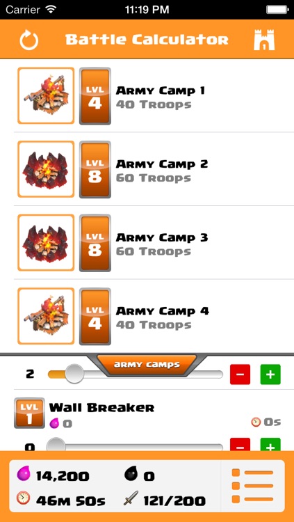 Battle Calculator for Clash of Clans