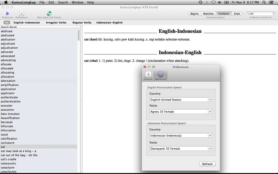 #5. Kamus Lengkap Pro Dictionary (macOS) By: Novel Yahya