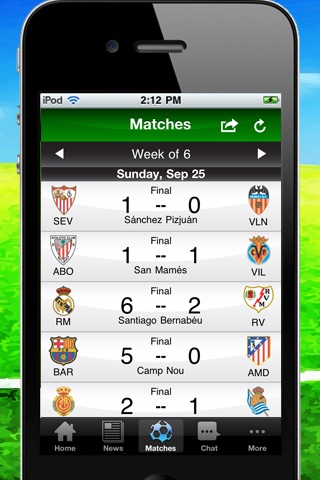 Spanish La Liga 2011/12 Lite screenshot 3