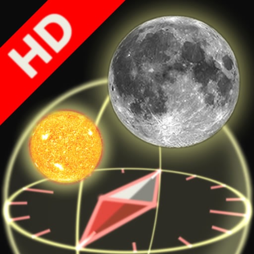 3D Sun&Moon Compass HD for iPad2 (Gyroscope enabled) icon