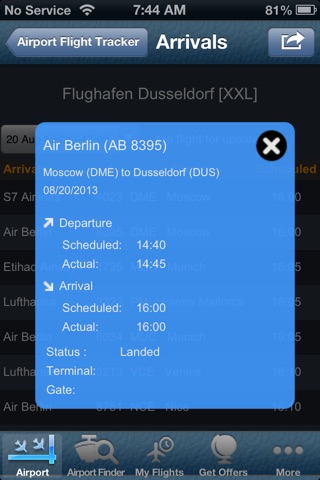 Düsseldorf  Flight Info + Tracker DUS screenshot 2