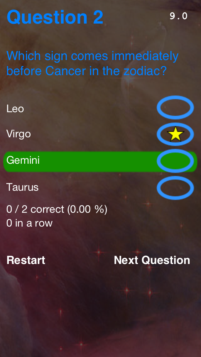 Screenshot #2 pour Quick Quiz - Astrological Signs