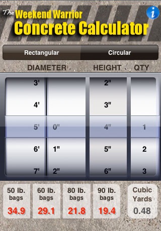 Weekend Warrior Concrete Calculator screenshot 3