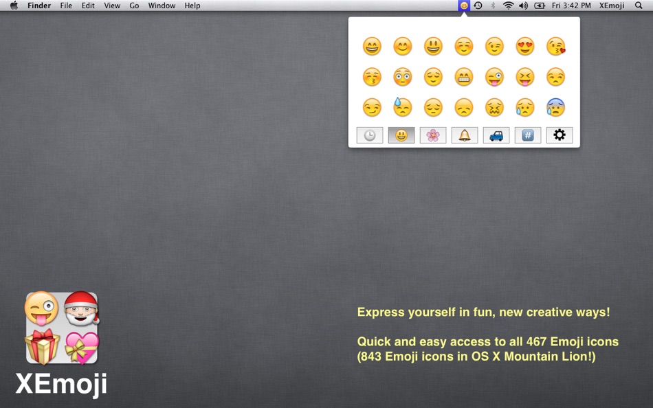 #1. XEmoji (macOS) Podle: XCool Apps