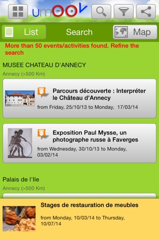 umoov activities-events guide screenshot 2