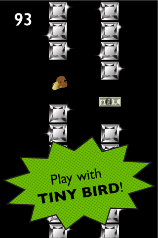 Bling Bird - Tiny flappy flyer collect hundred dollar bills screenshot 3