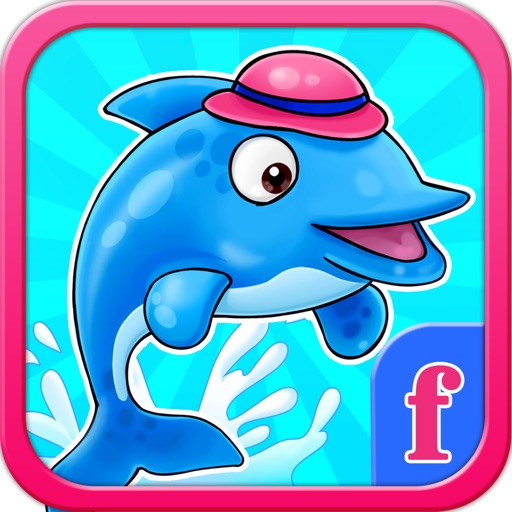 Little Dolphin Really fun Collecting Hooks Game : Free Girly Fish games for girls and boys Icon