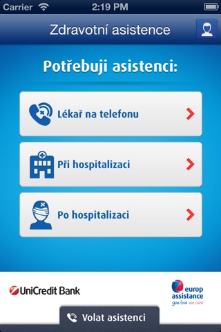 UniCredit Zdravotní asistence screenshot 2