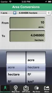 GPS Area Calc screenshot #1 for iPhone