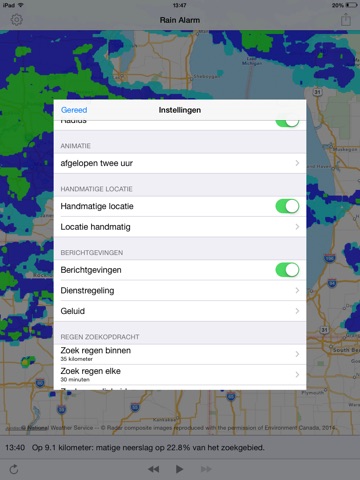 Rain Alarm XL - Rain Alerts and Live Doppler Radar Images screenshot 4