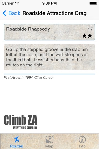 ClimbZA - Struben's Route Guide screenshot 2