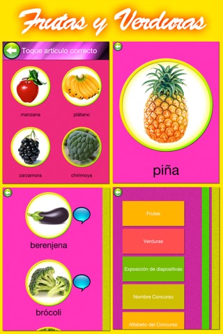 Aprender y Crecer para niños (animales, partes del cuerpo, Frutas y Hortalizas) - Learn and Grow for Kids (Animals, Body Parts, Fruits and Vegetables) screenshot 3