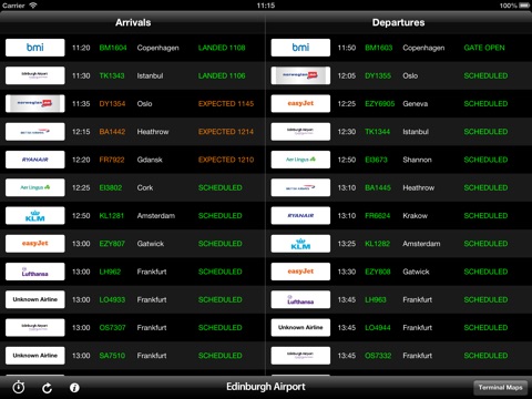 Edinburgh Airport Flight Board screenshot 3