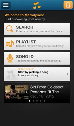 MetroLyrics iPhone image 1