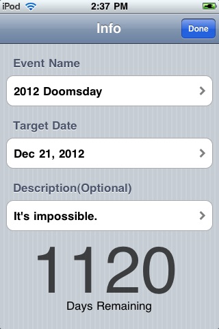 iDayCount – Your event countdown and day calculator screenshot 3