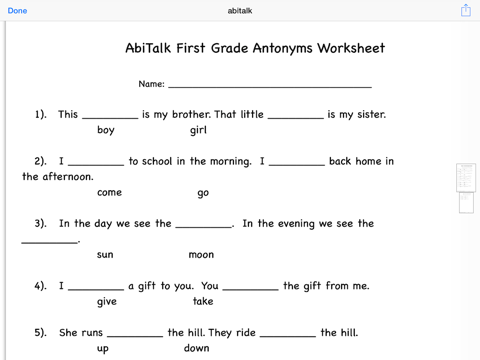 First Grade Antonyms Free screenshot 4