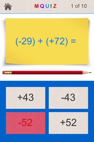 MQuiz Integer Addition - Adding Positive and Negative Integers - Math Quiz screenshot 2