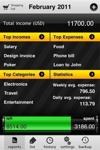 uSpend screenshot 2