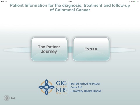 Patient Journey - the diagnosis, treatment and follow up when diagnosed with a bowel tumour screenshot 2