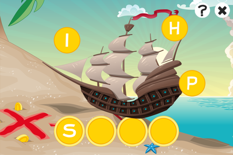ABC Pirates learning games for children: Word spelling of the pirate world for kindergarten and pre-school screenshot 2