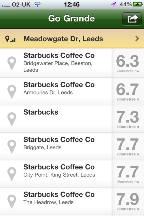 Go Grande - Find your nearest Starbucks