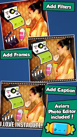 Game screenshot InstaCute Photo Editor - An Awesome Camera Booth App with Cute Kawaii Style Stickers to Dress Up your Picture Images hack