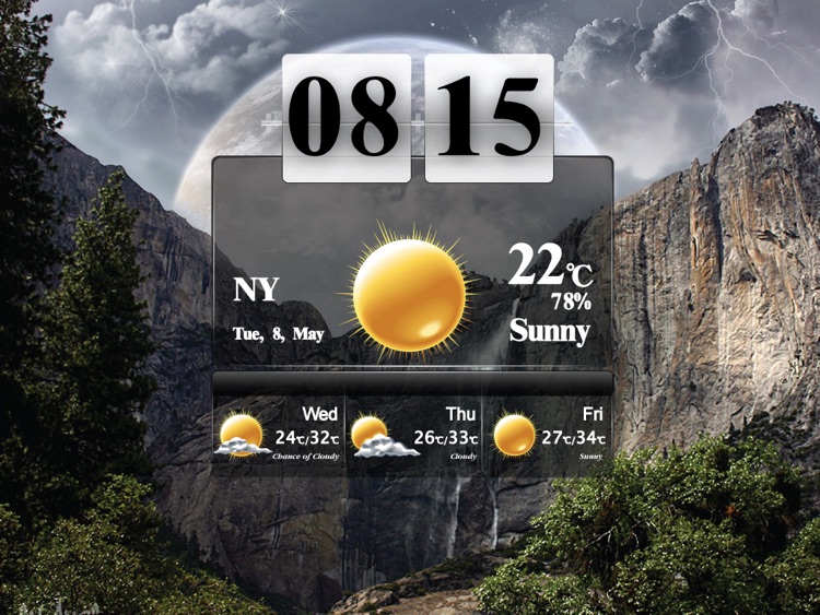 Art Weather With Clock HD screenshot-3