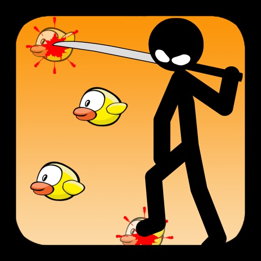 Angry Stickman Slicing Yellow Birds (Pro) iOS App