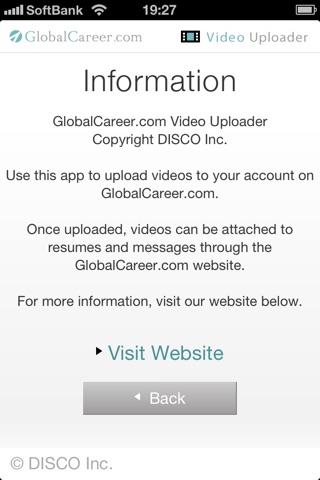 GlobalCareer.com Video Uploader screenshot 2