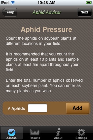 Aphid Advisor screenshot 2