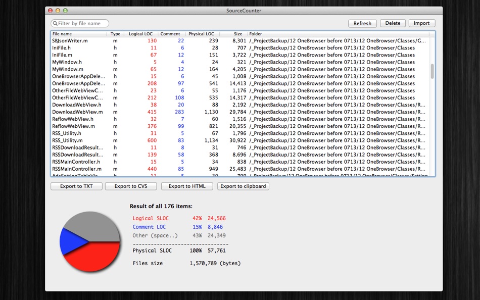 SourceCounter for Mac OS X - 1.0 - (macOS)