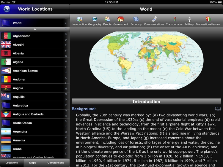 The World Factbook for iPad
