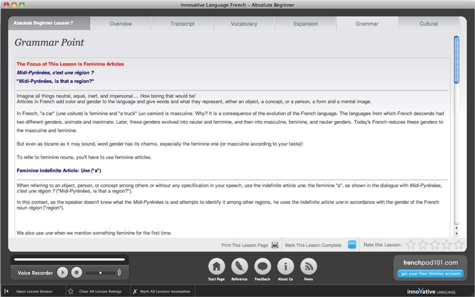 #5. Learn French - Absolute Beginner (Lessons 1 to 25) for Mac OS X (macOS) 由: Innovative Language Learning USA LLC