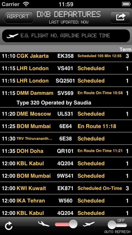 Emirates Airport - iPlane2 Flight Information