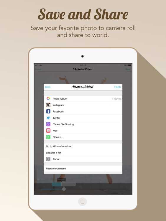 Photo from Video Free - Grab Perfect Photos Inside Video iPad Edition
