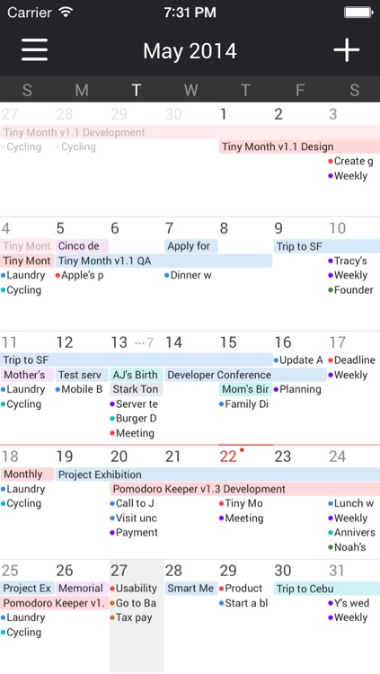 Tiny Month - Easy calendar app for iCal, Google, Outlook, Exchange and more