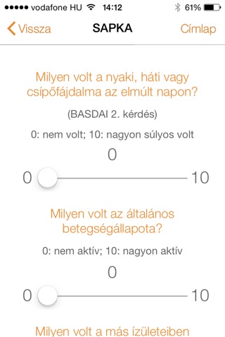 SAPKA (Spondyloarthritis beteg applikáció) screenshot 2