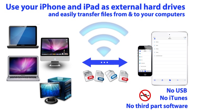 AirDrive - Connect your iPhone/iPad to your computer and use it as an external hard drive without iTunes