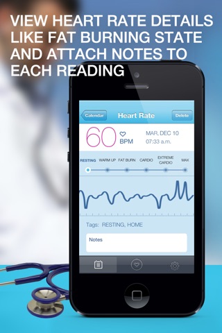 Heart Rate BPM Monitor - Portable Cardiograph and Pulse Monitoring screenshot 3