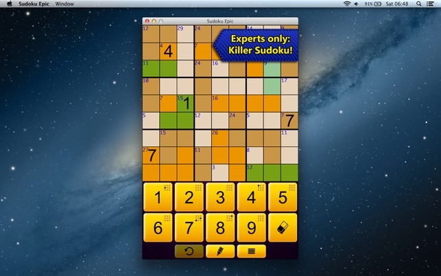 Sudoku - Your attention. Killer sudoku puzzle 6x6, easy