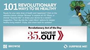 “101 Revolutionary Ways to Be Healthy” from Experience Life magazine and RevolutionaryAct.com screenshot #2 for iPhone