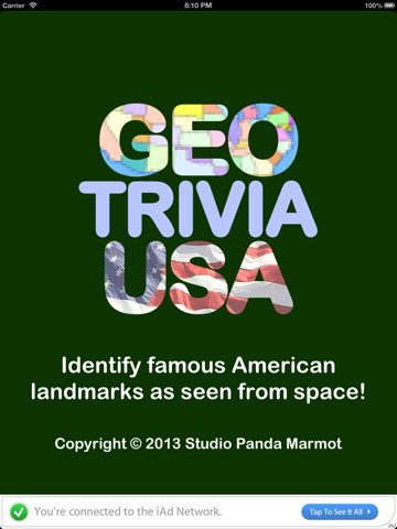 Geo Trivia USA iPad screenshot 1 - Games app