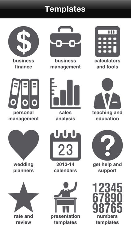 Templates for Excel Spreadsheets